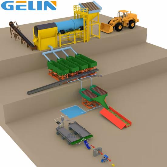 Río aluvial Arena Mina Separador por gravedad Lavado Minería Lavadora portátil Máquina de procesamiento para minerales Mineral de oro Diamante Estaño Circón Hierro Coltán Cromo Manganeso